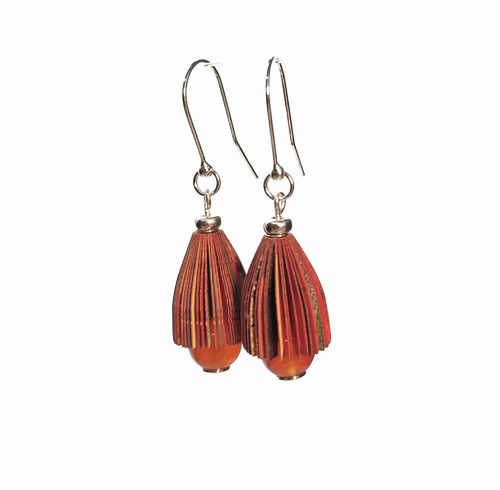 earrings "lantern" orange with carnelian