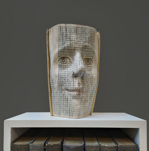 Book face, standing sculpture